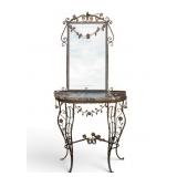 Marble Top Table Cast Iron Base
