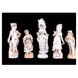 Decorative Bisque Figurines (5)