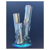 Steuben Art Glass Blue Aurene Tree Trunk Vase