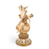 Cast Metal Lamp Base with Figural Design