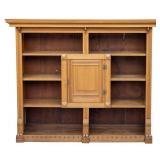 Antique Wooden Open Bookcase With Key