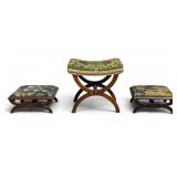 3 Upholstered Footstools