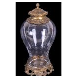 Vintage Crystal Swirl Urn w Rococo Bronze