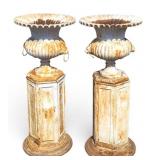 Garden Urns on Pedestals (4 Pcs)