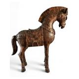 Late 19th C Life Sized Horse Statue, SE Asian