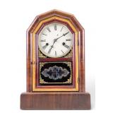 Antique Gilbert Rosewood Octagon Mantle Clock