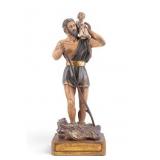 Composite Figural Sculpture of St. Christopher