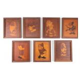 Handmade Disney's Seven Dwarfs Marquetry Art