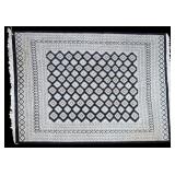 Blue and Ivory Bokhara Rug