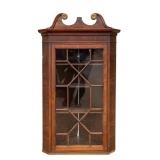 19th C Mahogany Corner Curio Cabinet