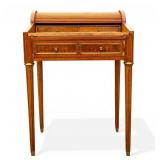 Inlaid French Ladies Desk w/ Mechanical Roll
