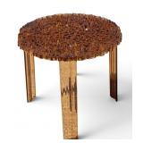 Lucite Side Table in Honeycomb Design
