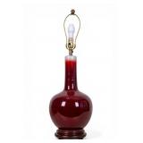 Oxblood Glazed Ceramic Table Lamp