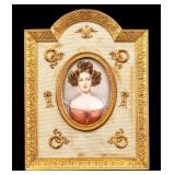 19th C French Miniature Portrait Watercolor