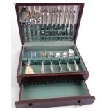 Community Flatware Set in Wooden Chest