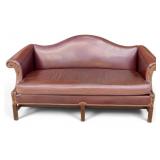North Hickory Leather Sofa with Rolled Arms