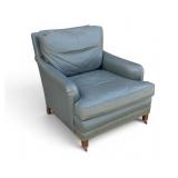 Blue Leather Hancock & Moore Club Chair