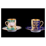 Antique Hand Painted Royal Vienna Demitasse Sets