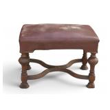 Vintage Leather Ottoman Stretcher Base