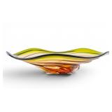 MC Coffman Art Glass Swirl Centerpiece Bowl