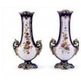 Early Pair Continental Revival Porcelain Vases
