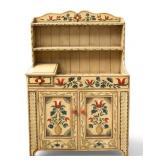 Painted Wood Dry Sink with Floral Motifs