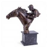 Bronze Jockey 'Delaware Park' Jockey + Horse