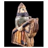 Carved Polychrome Wood Knight Figure