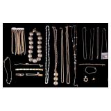 Gold Tone Costume Jewelry, Chains, Panels, more