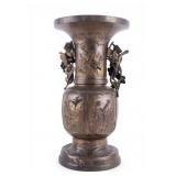 Cast Bronze Meiji Period Japanese Vase