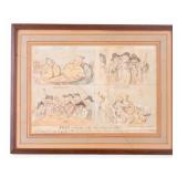Antique Hand Tinted Political Engraving