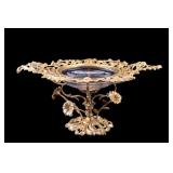 Antique Rococo Ormolu and Cut Crystal Compote