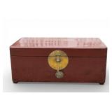Rare 19th C Korean Royal Red Lacquer Box