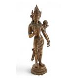 Bronze Jeweled Standing Tara Figure