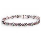 Emerald and Sterling Silver Bracelet