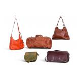 5 Vintage Leather Colorful Bags w/ Coach