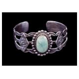 Sterling Engraved Native American Cuff Bracelet