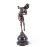 Art Deco Bronze Figural Sculpture, Signed