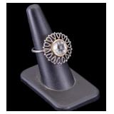 Sterling Silver Ring w/ 18K Accent (Size 7)