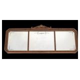 20th C Etched 3-Panel Buffet Mirror