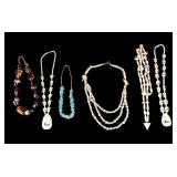 Carved Bead and Turquoise Necklaces