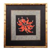 Framed Chinese Carp Embroidered Silk Panel