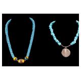 Sterling & Turquoise, Art Glass Bead Necklaces