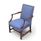 Classic Armchair with Blue Upholstery