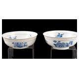 Pair of Chinese Blue & White Porcelain Bowls