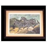 John A. Ruthven "Grants Zebra" Signed Print