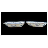 Pair of Chinese B&W Octagonal Plates