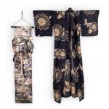 Japanese Cotton Twill Kimono and Obi