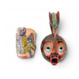 Aztec Nahua Guatemala Carved Wood Masks