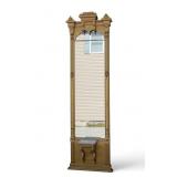 Gold Painted Mirror with Marble Shelf